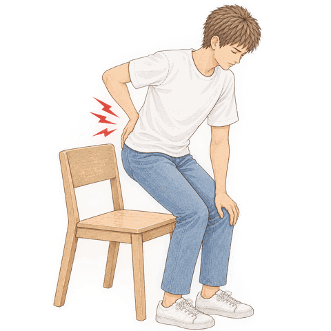 尾てい骨が座ると痛い｜お尻が前にずれていませんか